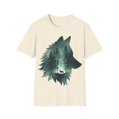 Wolf Silhouette Nature Unisex Softstyle T-Shirt