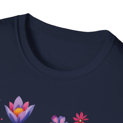 Floral Print Unisex Softstyle T-Shirt - Perfect for Spring Celebrations