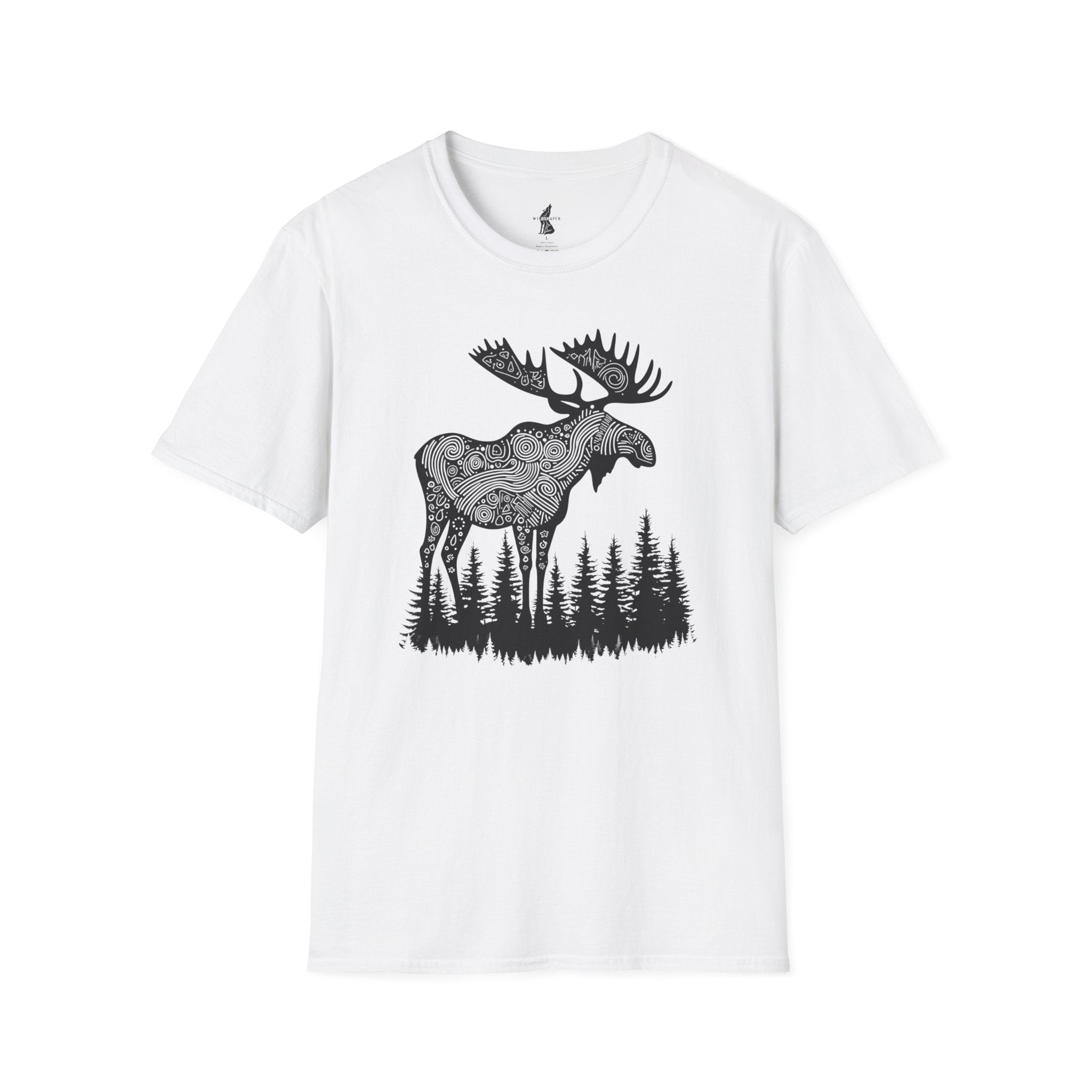 Moose Line Art Graphic T-Shirt