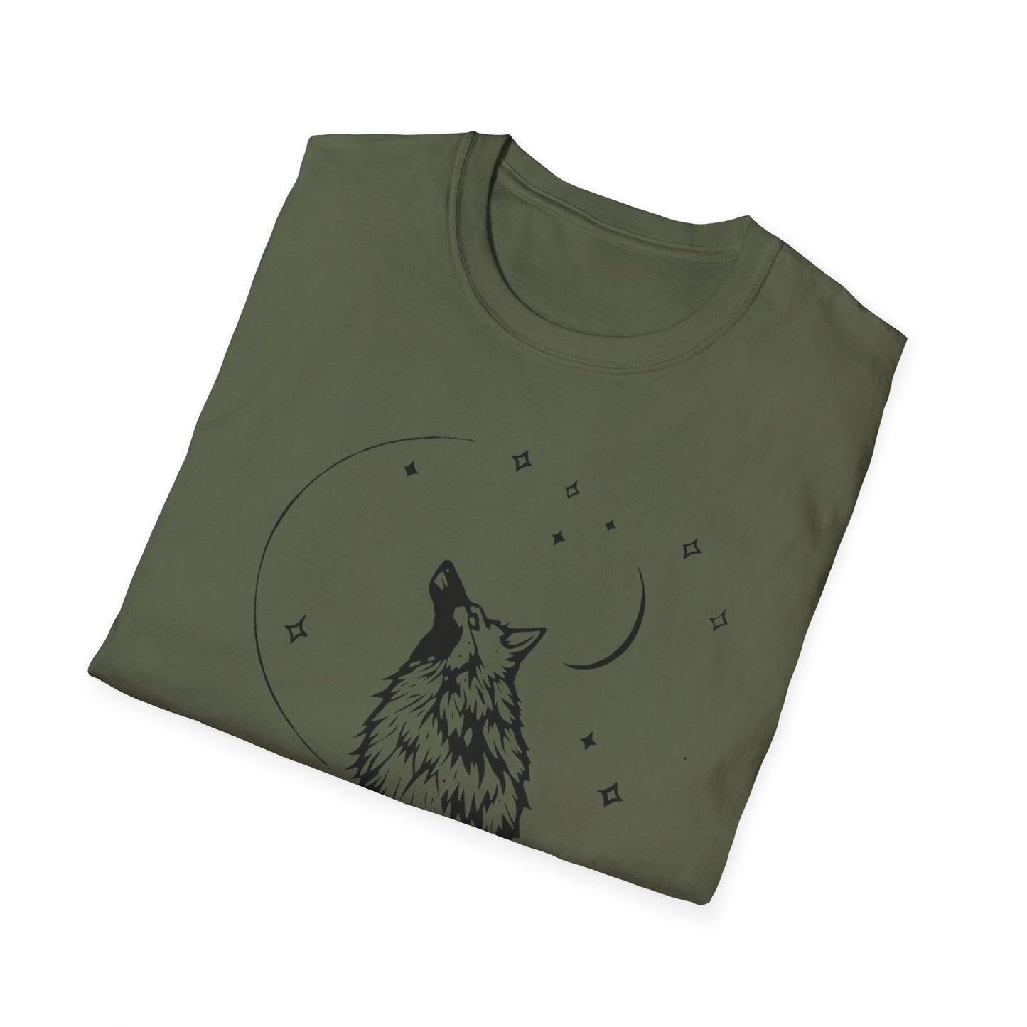 Howling Wolf Graphic Unisex Softstyle T-Shirt - Perfect for Nature Lovers