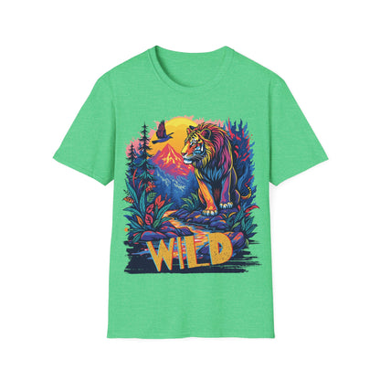 Wild Lion Graphic Unisex Softstyle T-Shirt - Nature Lover's Apparel