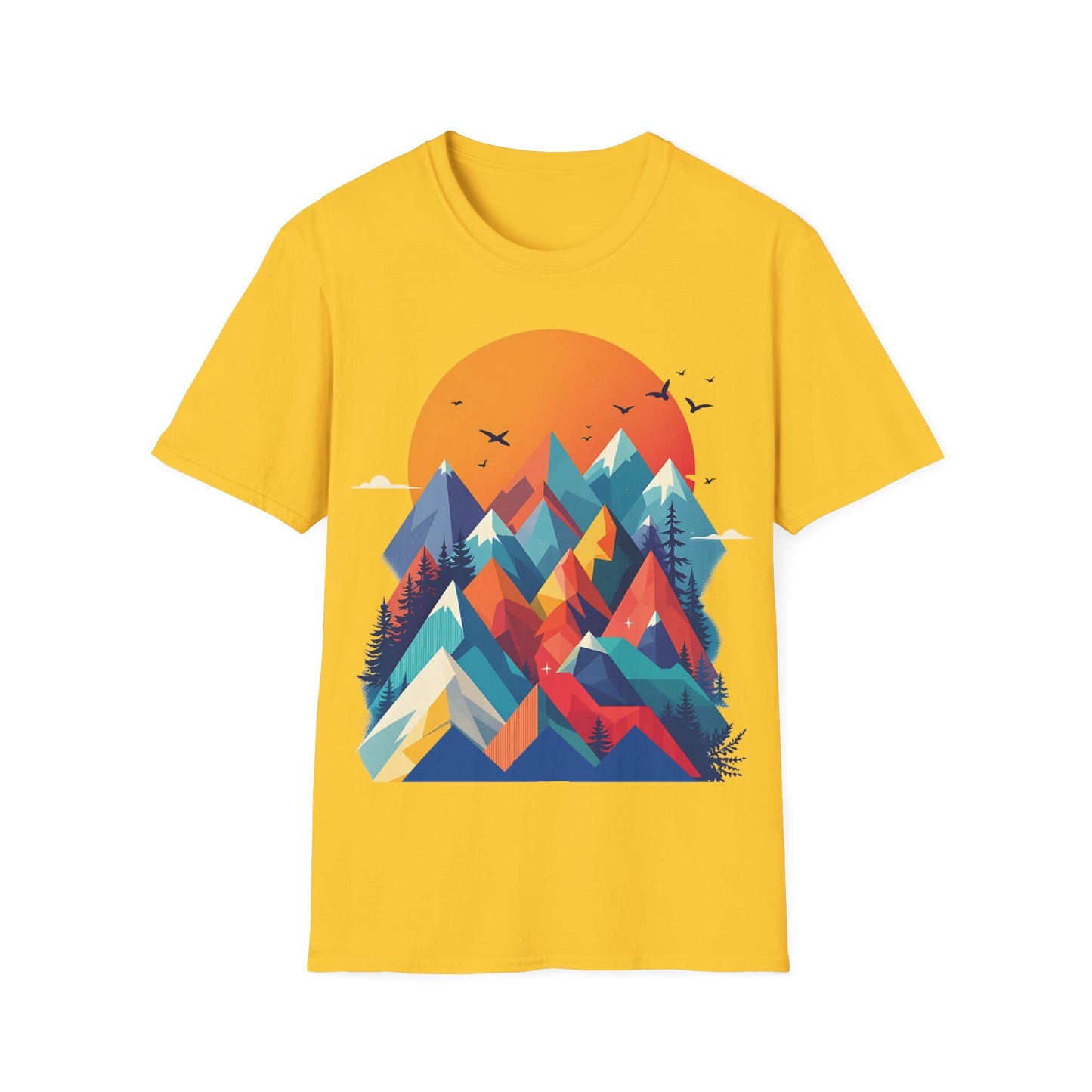 Mountain Sunset Unisex Softstyle T-Shirt │ Adventure & Nature Inspired