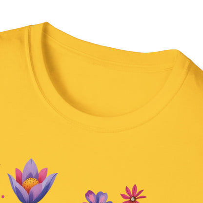 Floral Print Unisex Softstyle T-Shirt - Perfect for Spring Celebrations