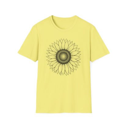 Sunflower Line Art T-Shirt