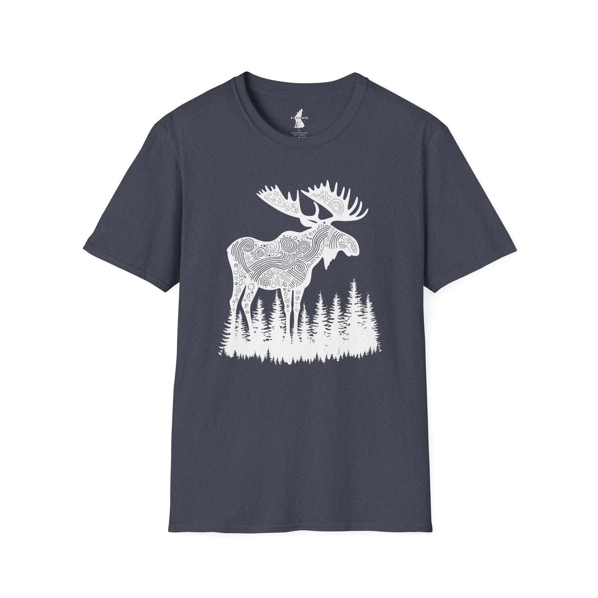 Moose Line Art Graphic T-Shirt