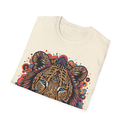 Vibrant Lion Unisex Softstyle T-Shirt - Eye-Catching Graphic Tee for Animal Lovers