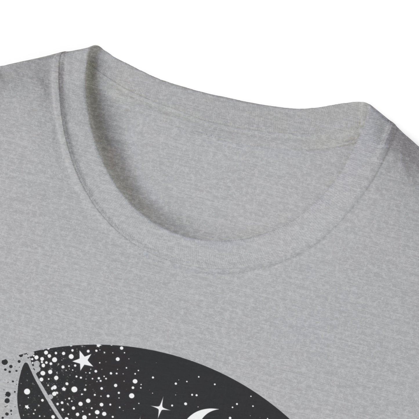 Celestial Bird Unisex Softstyle T-Shirt - Cosmic Aesthetic Tee for Nature Lovers