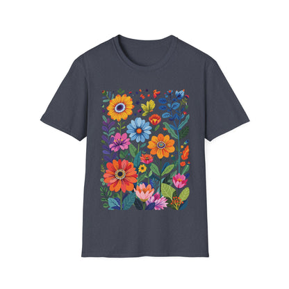 Floral Garden Unisex Softstyle T-Shirt - Vibrant Flower Art for Nature Lovers