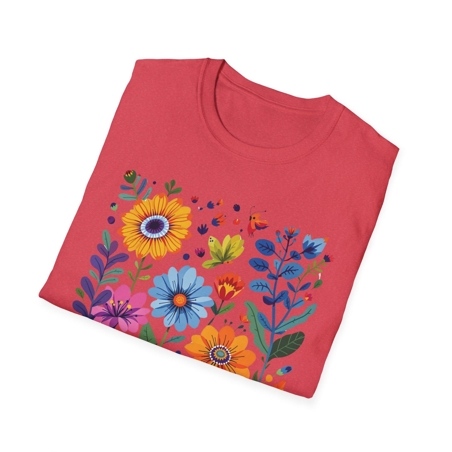 Floral Garden Unisex Softstyle T-Shirt - Vibrant Flower Art for Nature Lovers