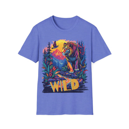 Wild Lion Graphic Unisex Softstyle T-Shirt - Nature Lover's Apparel