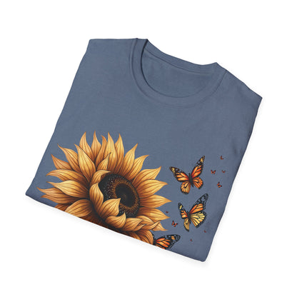 Live Simply, Bloom Wildly Sunflower Unisex Softstyle T-Shirt