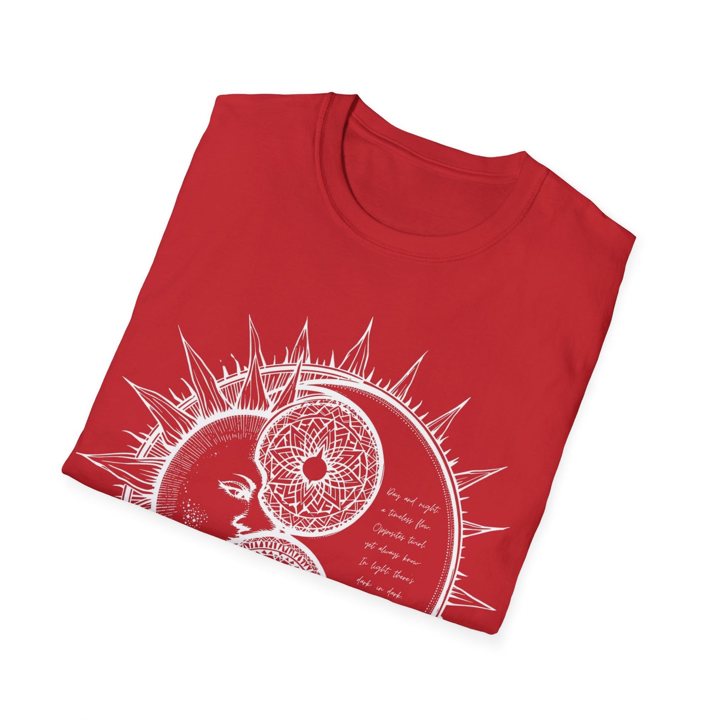 Sun and Moon Unisex Softstyle T-Shirt - Boho Aesthetic Tee for Spiritual Vibes