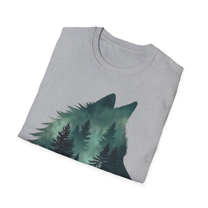 Wolf Silhouette Nature Unisex Softstyle T-Shirt