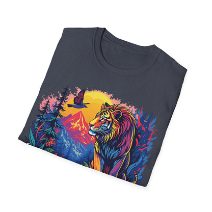 Wild Lion Graphic Unisex Softstyle T-Shirt - Nature Lover's Apparel