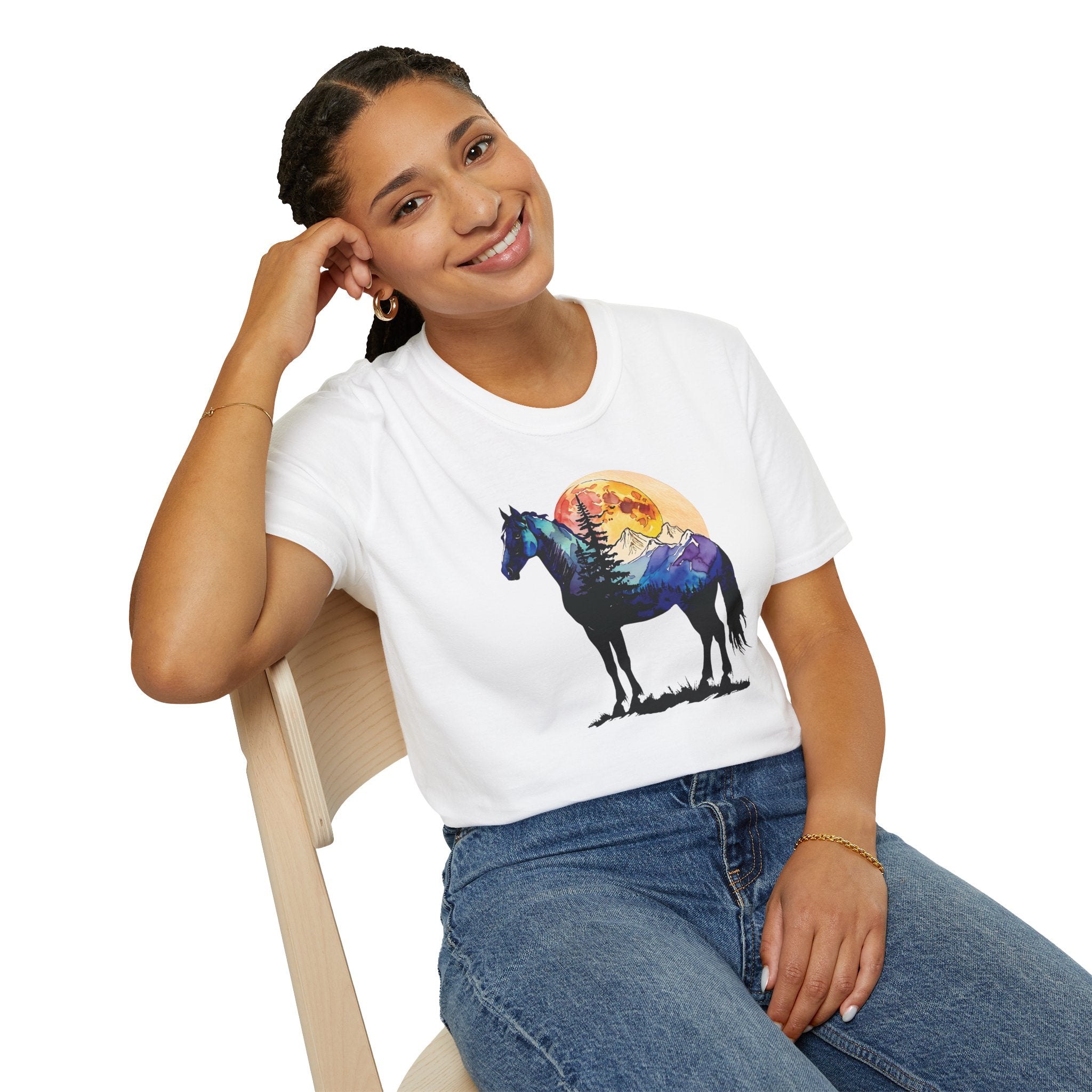 Wild Spirit Horse Sunset Graphic T-Shirt