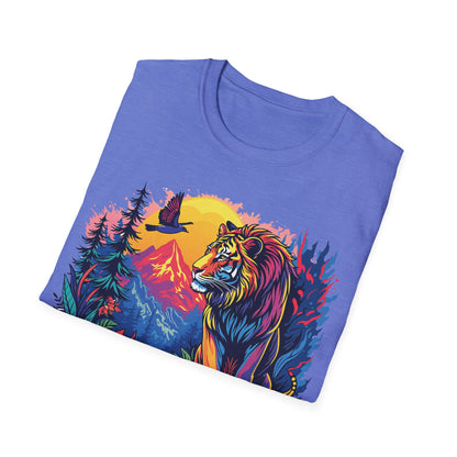 Wild Lion Graphic Unisex Softstyle T-Shirt - Nature Lover's Apparel