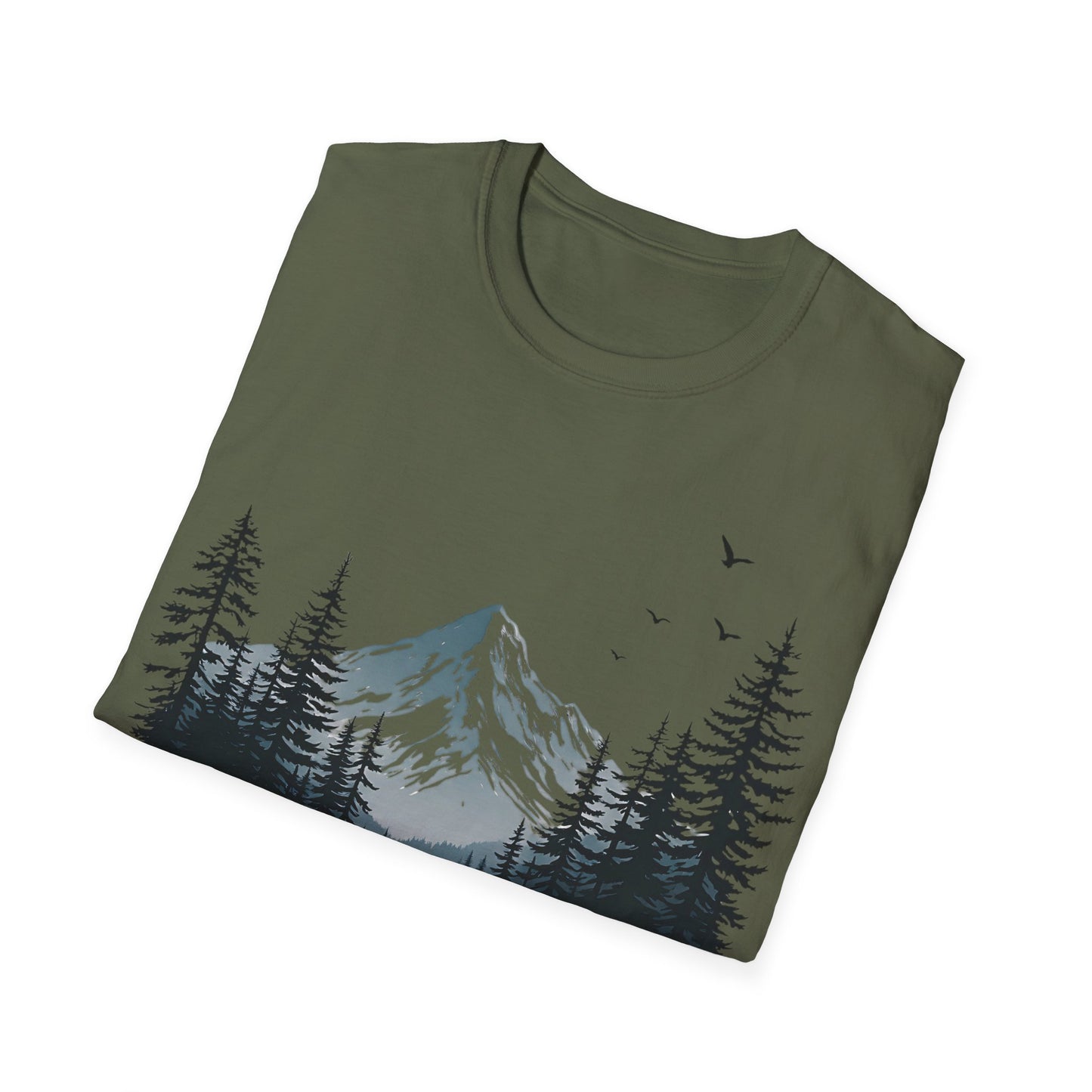 Mountain Moose Unisex Softstyle T-Shirt - Nature Lover's Tee