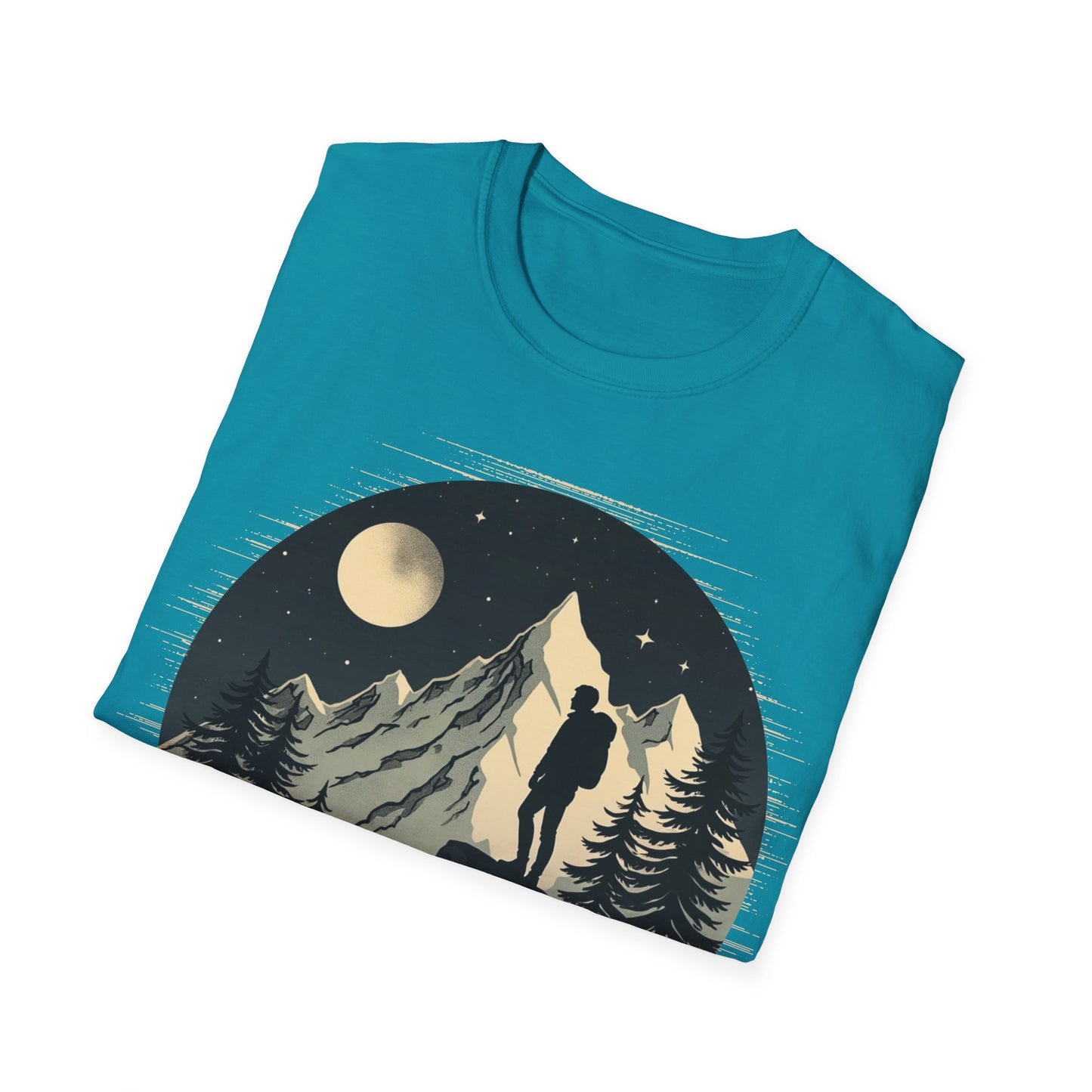 Adventure Awaits Unisex Softstyle T-Shirt | Mountain Graphic Tee