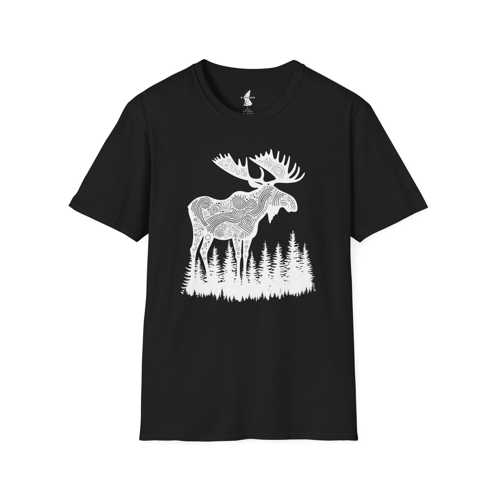 Moose Line Art Graphic T-Shirt