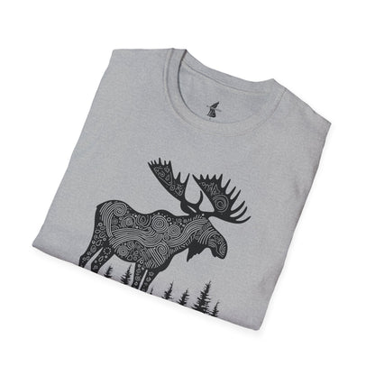 Moose Line Art Graphic T-Shirt
