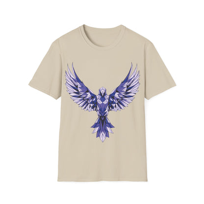 Majestic Purple Eagle Unisex Softstyle T-Shirt - Perfect for Nature Lovers