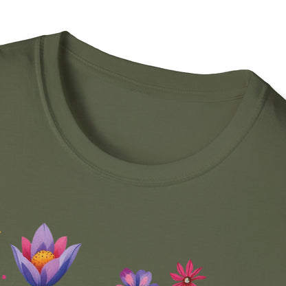 Floral Print Unisex Softstyle T-Shirt - Perfect for Spring Celebrations