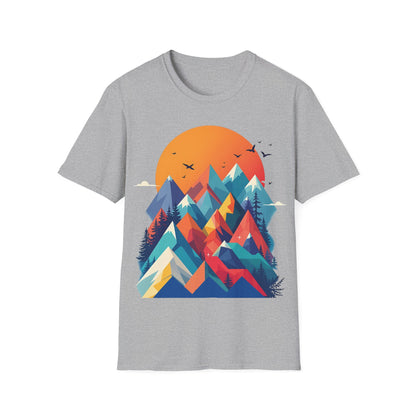 Mountain Sunset Unisex Softstyle T-Shirt │ Adventure & Nature Inspired