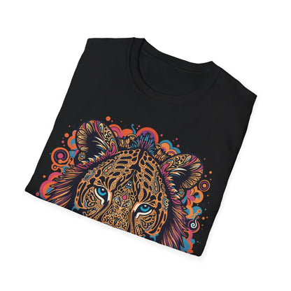 Vibrant Lion Unisex Softstyle T-Shirt - Eye-Catching Graphic Tee for Animal Lovers