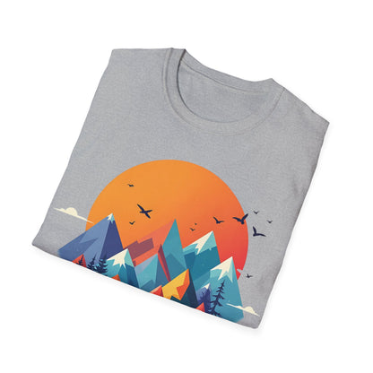 Mountain Sunset Unisex Softstyle T-Shirt │ Adventure & Nature Inspired