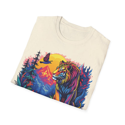 Wild Lion Graphic Unisex Softstyle T-Shirt - Nature Lover's Apparel