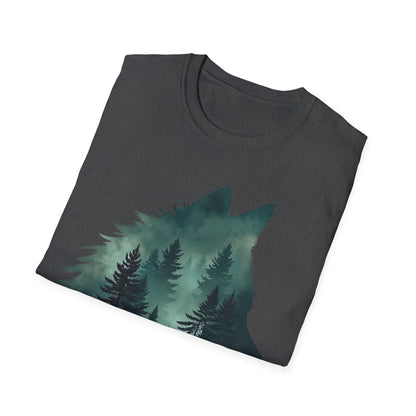 Wolf Silhouette Nature Unisex Softstyle T-Shirt