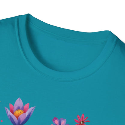 Floral Print Unisex Softstyle T-Shirt - Perfect for Spring Celebrations