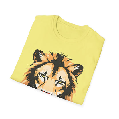 Majestic Lion Unisex Softstyle T-Shirt - Bold Wild Animal Graphic Tee