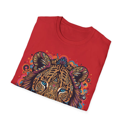 Vibrant Lion Unisex Softstyle T-Shirt - Eye-Catching Graphic Tee for Animal Lovers