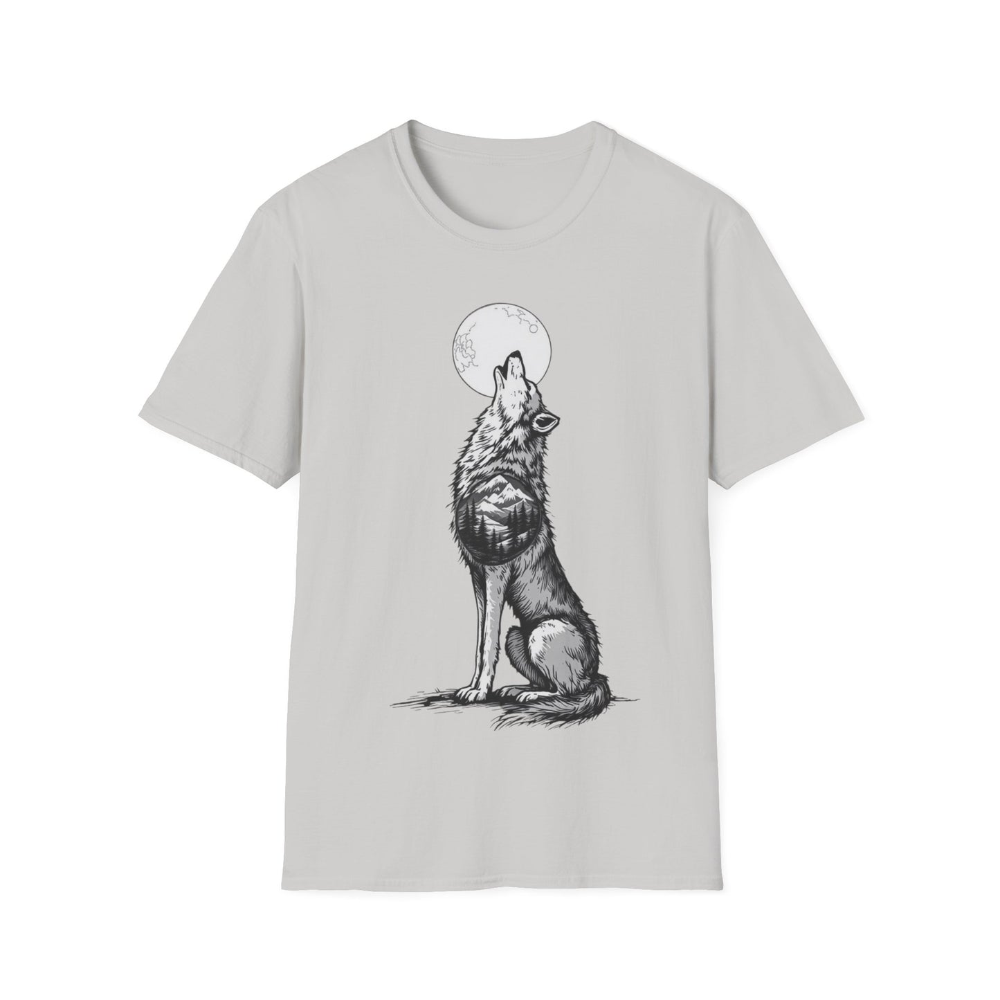 Howling Wolf Unisex Softstyle T-Shirt | Nature Lover Tee