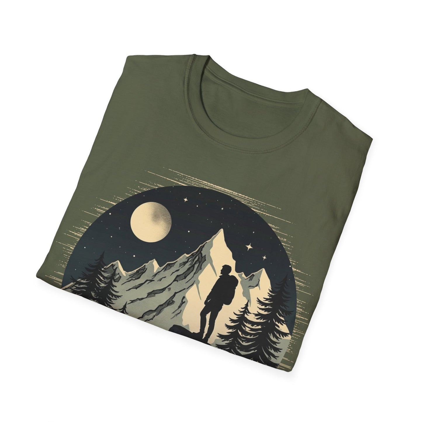 Adventure Awaits Unisex Softstyle T-Shirt | Mountain Graphic Tee