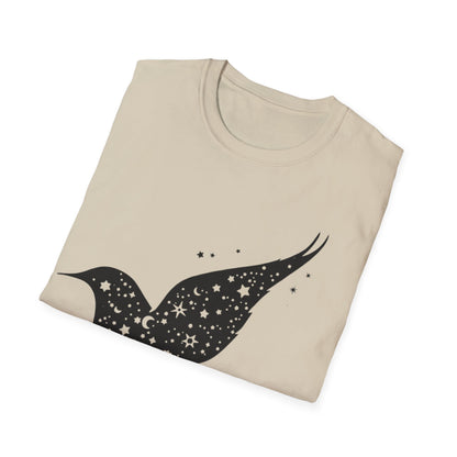 Celestial Bird Unisex Softstyle T-Shirt - Cosmic Star Print