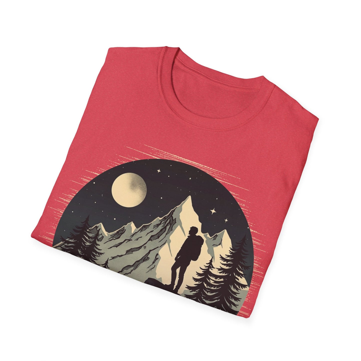 Adventure Awaits Unisex Softstyle T-Shirt | Mountain Graphic Tee