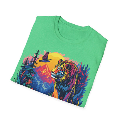 Wild Lion Graphic Unisex Softstyle T-Shirt - Nature Lover's Apparel