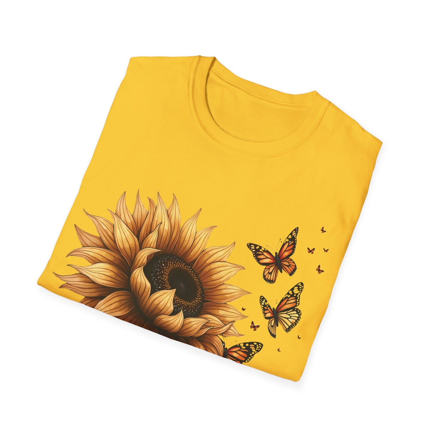 Live Simply, Bloom Wildly Sunflower Unisex Softstyle T-Shirt