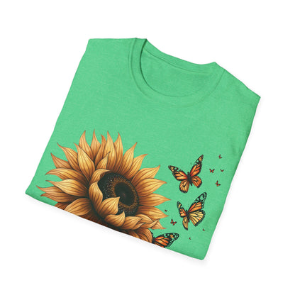 Live Simply, Bloom Wildly Sunflower Unisex Softstyle T-Shirt