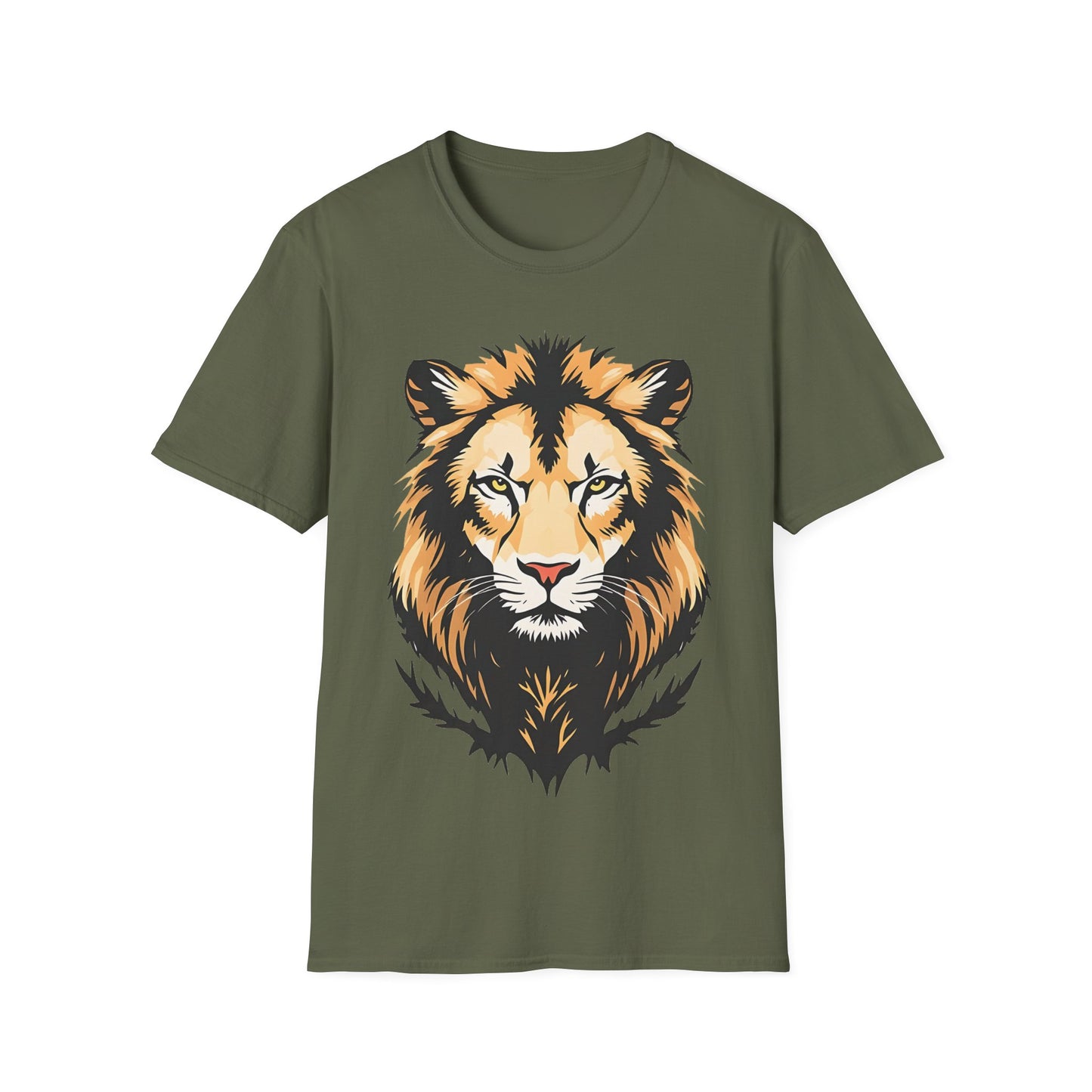 Majestic Lion Unisex Softstyle T-Shirt - Bold Wild Animal Graphic Tee