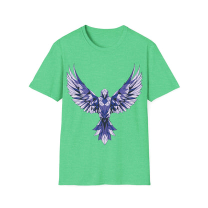 Majestic Purple Eagle Unisex Softstyle T-Shirt - Perfect for Nature Lovers