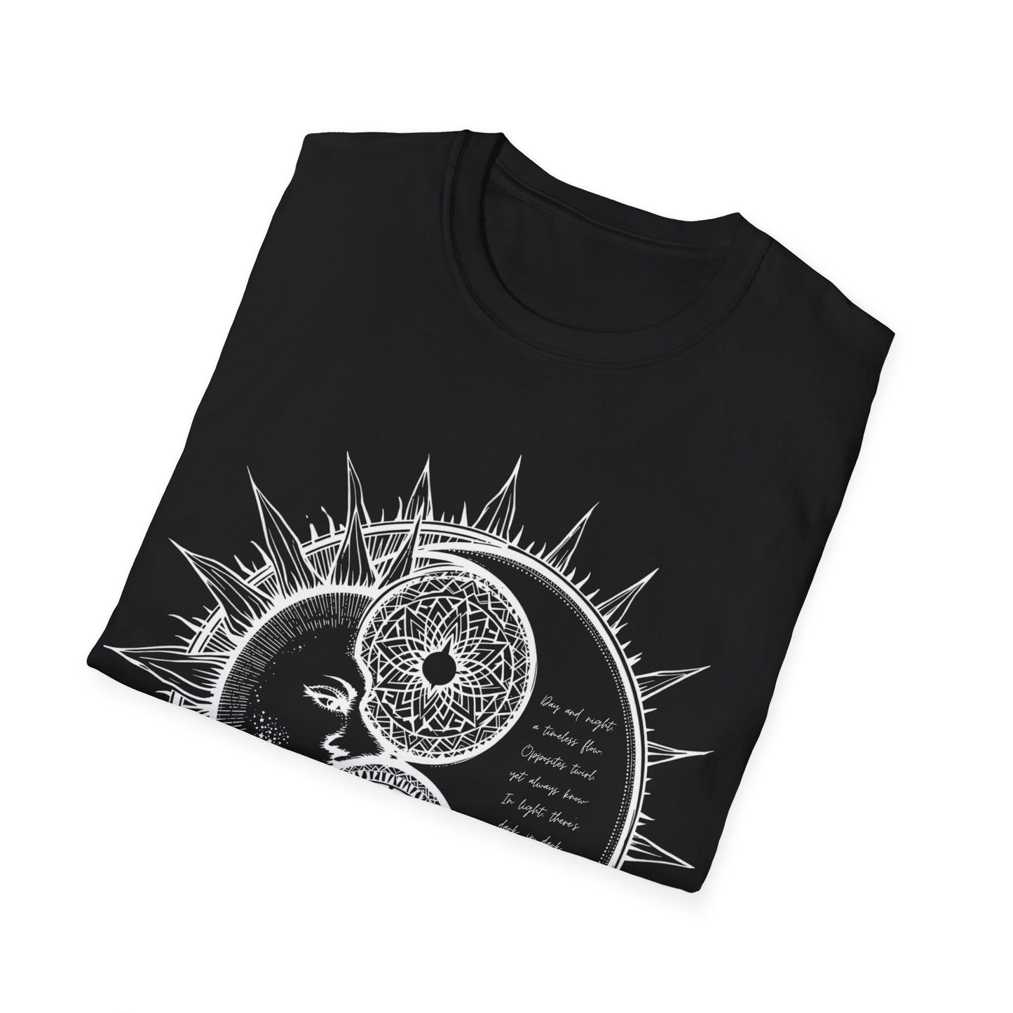 Sun and Moon Unisex Softstyle T-Shirt - Boho Aesthetic Tee for Spiritual Vibes