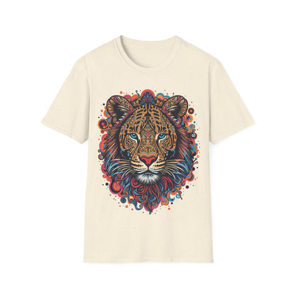 Vibrant Lion Unisex Softstyle T-Shirt - Eye-Catching Graphic Tee for Animal Lovers