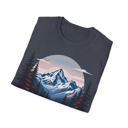 Adventure Awaits Unisex Softstyle T-Shirt - Mountain Camping Graphic Tee