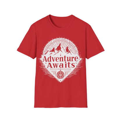 Adventure Awaits Unisex Softstyle T-Shirt - Perfect for Outdoor Lovers and Explorers