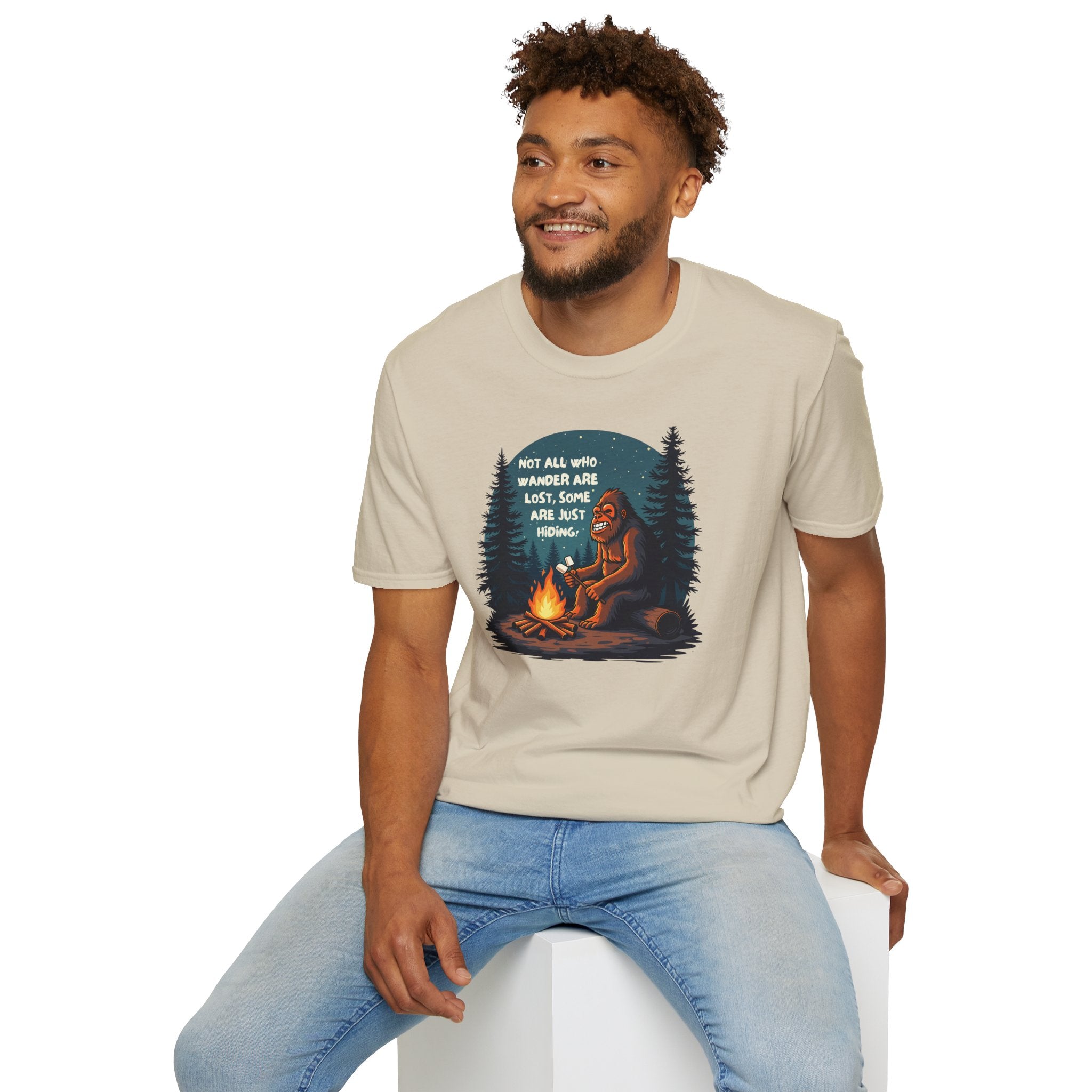 'Not All Who Wander Are Lost, Some Are Just Hiding' Bigfoot T-Shirt