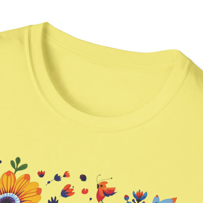 Floral Garden Unisex Softstyle T-Shirt - Vibrant Flower Art for Nature Lovers