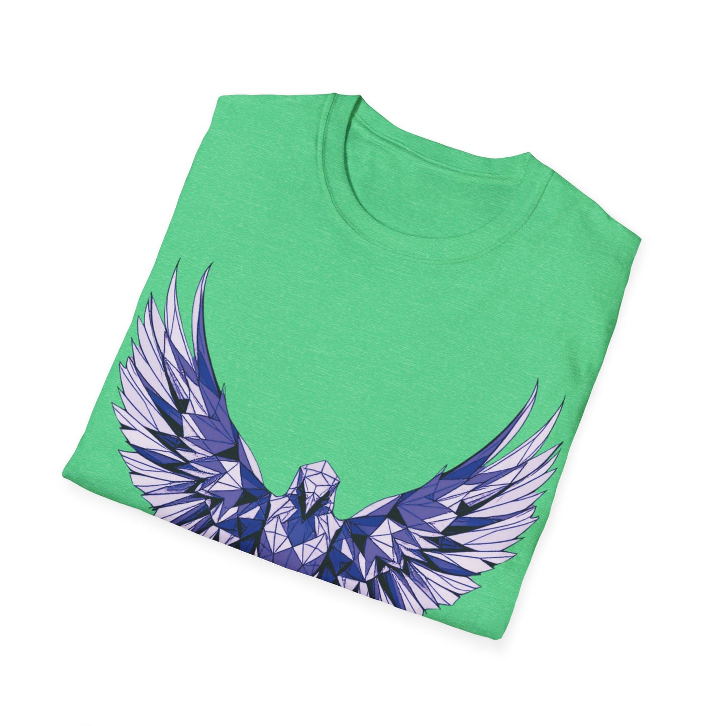 Majestic Purple Eagle Unisex Softstyle T-Shirt - Perfect for Nature Lovers